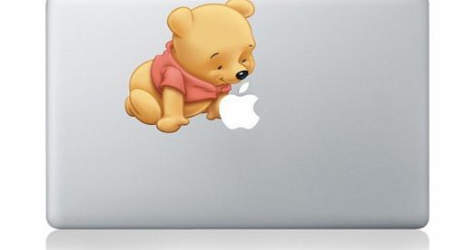 Macbook 13 inch decal sticker Winnie the Pooh crawling Apple art for Apple Laptop
