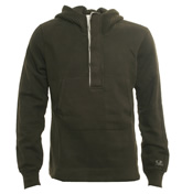 Brown 1/4 Zip Hooded Sweatshirt