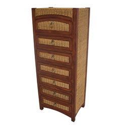 CPW - Rattan Arched Top 7 Drawer Chest