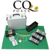 CQ Deluxe 600 11.5g Poker Chip Set inc Shuffler, Felt, Cards, Die and Case