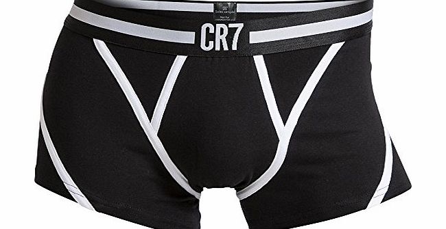 CR7 Mens Main Fashion Trunk Boxer Shorts, Multicoloured (Noir/Blanc), Large