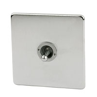 CRABTREE 1G 2W 10AX Toggle Sw Brushed Chrome