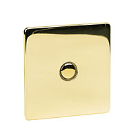 CRABTREE 1G 400W Touch Dimmer Pol Brass Flat Plate