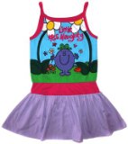 Little Miss Naughty Vest Dress 6 to 7 Years Lavender with Raspberry