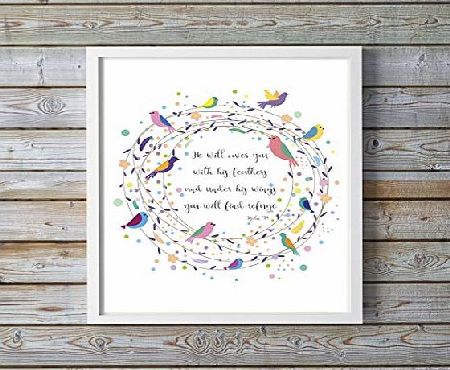 Crafty Cow Design Psalm 91 Wall Art Bible Verse Poster Christian Posters