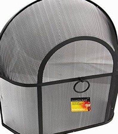 Crannog Heavy Duty Curved Large Black Safety Fire Spark Guard Fireplace Cover Mesh Metal Screen Protection