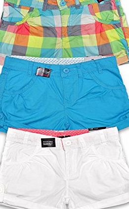 Crash One New Girls Shorts Summer Shorts Cotton Colour Choice Age 8 - 16 Years Nice item (11-12 Years (152), Check Multi)