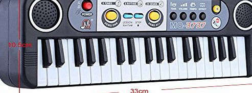 CRAVOG Multifunctional 37 Keys Digital Piano,Gift for kids, Keyboard Educational Electone Lightweight Mini Electronic Keyboard Music Toy with Microphone