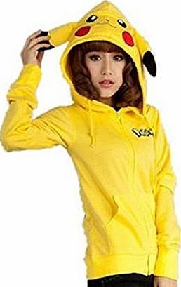 Pokemon Pikachu Hoodie Zip Top Hoodies Sweatshirt Jacket (XXL(UK14))