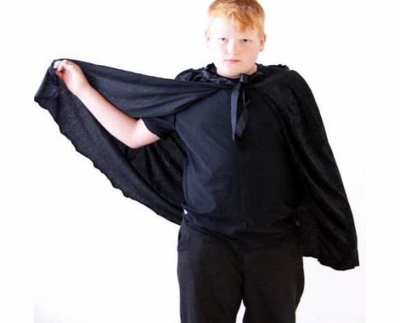 CRAZYLADIES COSTUMES Fancy Dress-Gothic-Halloween-Witch-Harry Potter Kids SHORT BLACK CLOAK/CAPE Fancy Dress accessory