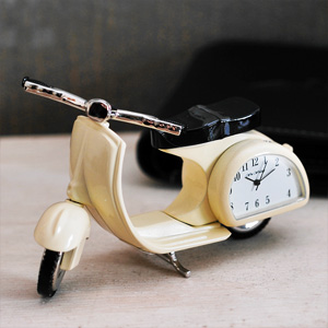 Vespa Motorbike Moped Miniature Clock