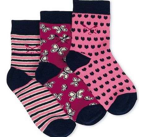 Crew Clothing Butterfly 3 Pack Sock Set