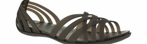 Crocs Black Huarache Flat Sandals
