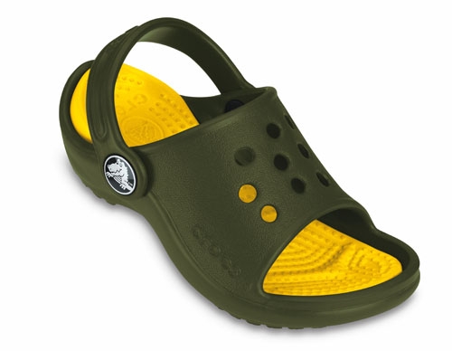 Crocs Kids Scutes Army Green Yellow