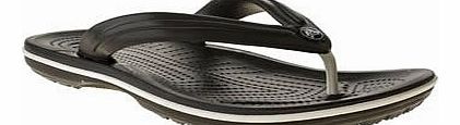 mens crocs black & white crocband flip sandals