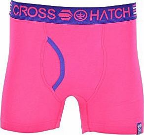 Crosshatch Mens ``Embers`` Plain Boxer Shorts Magenta Medium