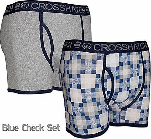 Crosshatch New Mens 2 Pack Crosshatch Designer Boxer Shorts Underwear Trunks