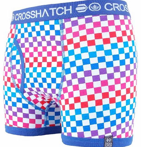 Crosshatch Prisbix Mens Cube Pattern Boxer Short Sapphire S
