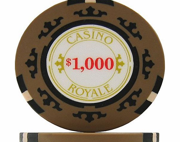 Crown Casino Royale Beige $1000 Crown Casino Royale Poker Chips - Beige $1000 (Roll of 25)