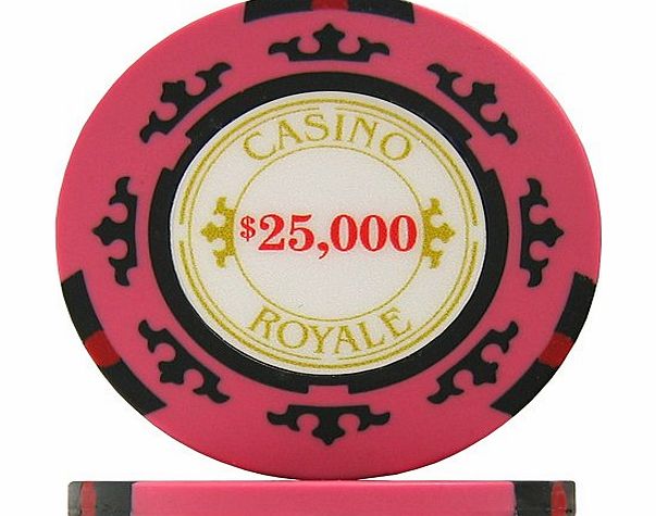 Crown Casino Royale Pink $25000 Crown Casino Royale Poker Chips - Pink $25000 (Roll of 25)