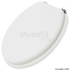 White MDF Toilet Seat With Chrome Plated