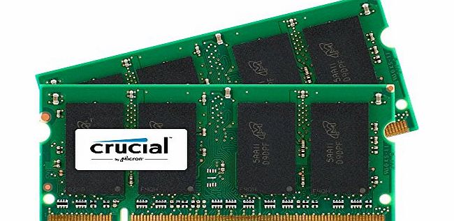 Crucial Sodimm Laptop Memory Upgrade (2GB Kit - 1GBx2,200-pin,DDR2 PC2-5300,Cl=5 1.8v)