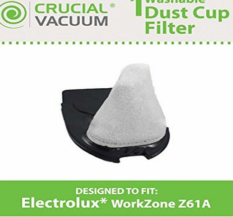 Crucial Vacuum 1 Electrolux WorkZone Z61A Hand-Held Car Vacuum Cleaner Filter, Compare to Part # 4071411955, Design