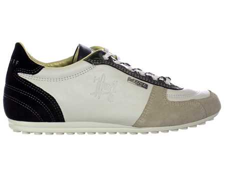 Cruyff Alano White/Charcoal Leather Trainers
