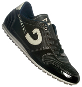 Cruyff Astro Black and Blue Leather Trainers