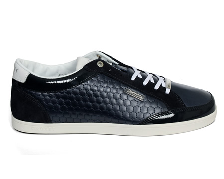 Cruyff Pelota Navy/White Quilted Leather Trainers