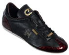 Cruyff Recopa Classic Black/Red Leather Trainers