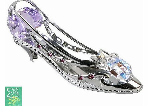  Keepsake Gift Ornament - Silver High Heel Shoe with Swarvoski Crystal Elements