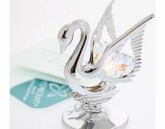 CRYSTOCRAFT  Keepsake Gift Ornament - Swan with Swarvoski Crystal Elements