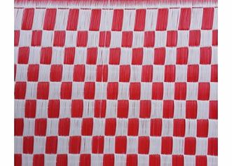 Plastic mat Vichy - red and white S,M