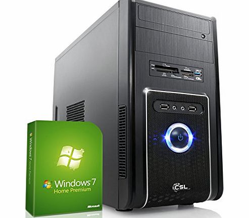 CSL-Computer Silent Desktop PC! CSL Speed U10025H incl. Windows 7 - computer system with Intel Core i3-4160 2x 3600 MHz, 500GB HDD, 4GB RAM, Intel HD Graphics, USB 3.0 - Wi Fi Enabled ready for Internet