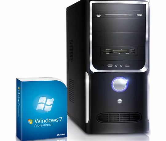 Silent office PC! CSL Sprint 5231uPro (Dual) incl. Windows 7 Pro - dual core computer system with AMD Athlon A4-4000 APU 2x 3000 MHz, 500GB HDD, 4GB DDR3 RAM, ASUS Mainboard, Radeon HD 7480, WiFi - Fo