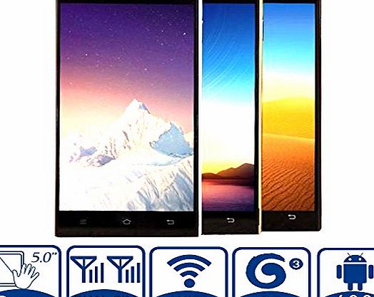 CTC 5 Inch Touchscreen Smartphones Dual Sim Dual Core Android 4.2 Mobile Phone 3G Smartphone Unlocked New Dual Sim Cards Dual Standby (Black Case) (UK Delivery)