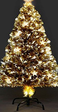 CTL Champagne Star Fibre-Optic Christmas Tree 5FT /150cm