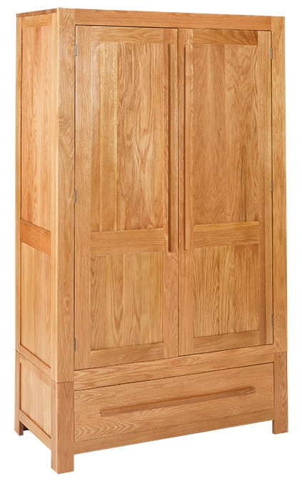 Cuba Solid Oak Double Wardrobe with Drawer