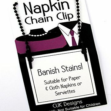 CUK Napkin Serviette Black 50cm Flexible Ball Chain with 2 Clips by CUK - Unisex