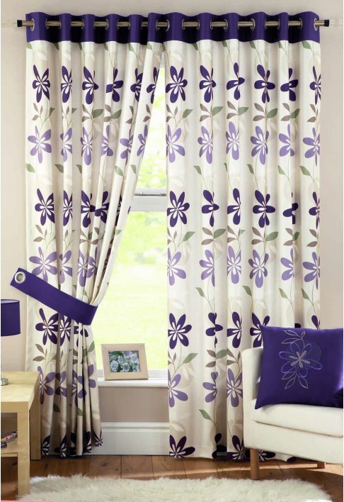 Curtina Ariel Aubergine Lined Eyelet Curtains