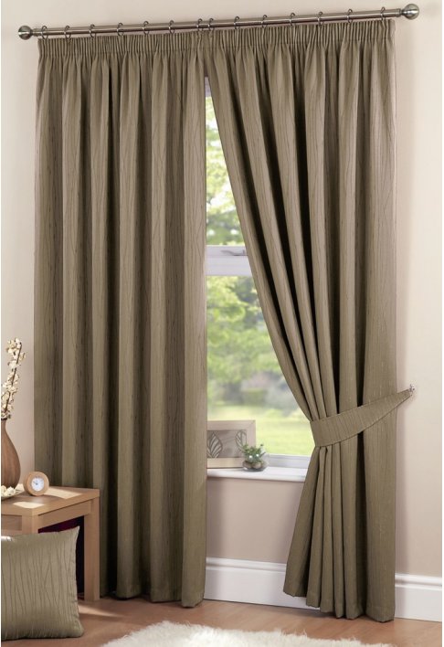 Ashley Mocha Lined Curtains