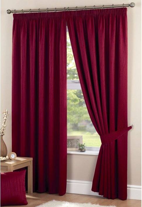 Curtina Ashley Red Lined Curtains