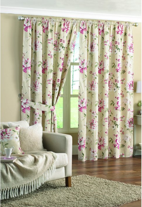 Aurora Rose Lined Curtains