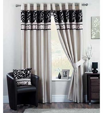 Coniston Lined Eyelet Curtains 117x183cm - Black
