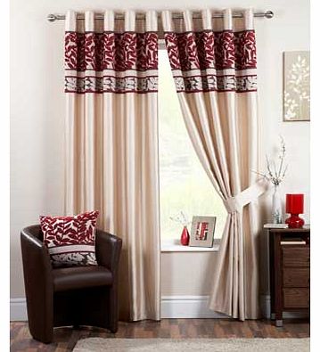 Curtina Coniston Lined Eyelet Curtains 168x229cm - Red