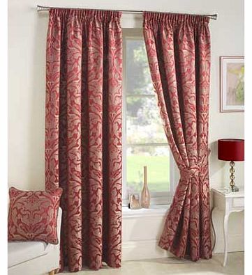 Crompton Lined Curtains 117x137cm - Red