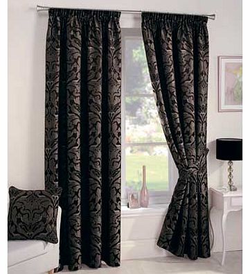 Curtina Crompton Lined Curtains 168x183cm - Black
