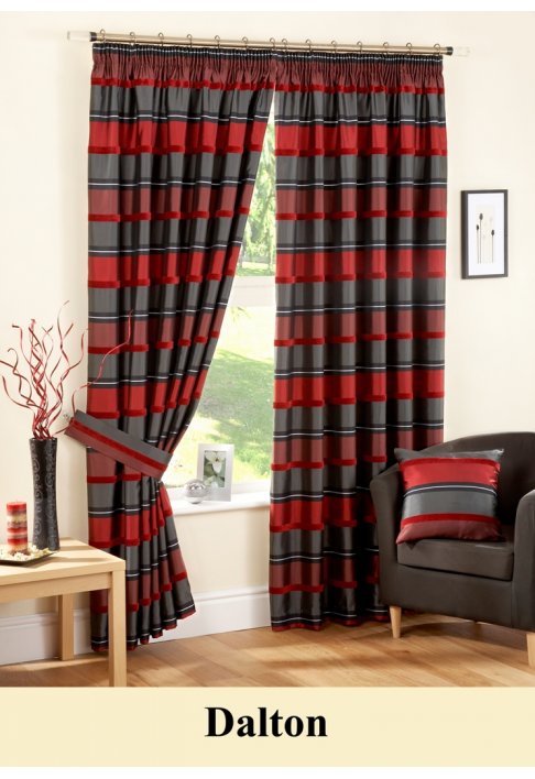 Dalton Red Lined Curtains