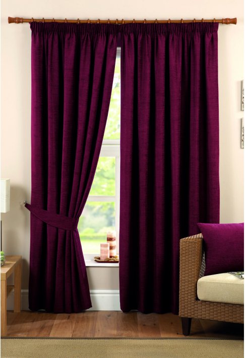 Elton Wine Lined Curtains
